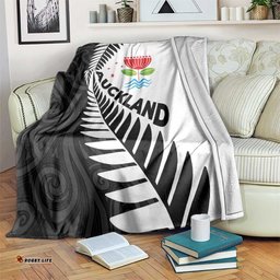 New Zealand Auckland Blanket Auckland's Emblem and Silver Ferns Maori Art Tattoo