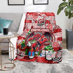 Dragons Rugby Merry Christmas Blanket Indigenous Australian Art