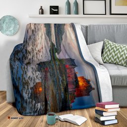 Scotland Sunset Sky Eilean Donan Castle Blanket