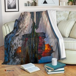Scotland Sunset Sky Eilean Donan Castle Blanket