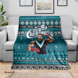 Power Football Xmas Blanket Australia AFL Mascot