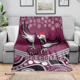Sea Eagles Rugby Christmas Blanket Merry Xmas Mix Aboriginal Art