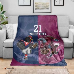 RoostersSea Eagles Rugby Custom Blanket Half Grunge Style