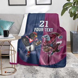 RoostersSea Eagles Rugby Custom Blanket Half Grunge Style