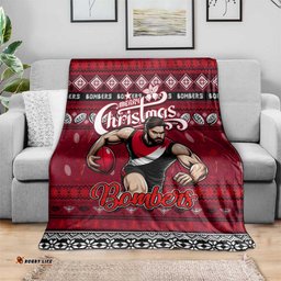 Bombers Football Xmas Blanket Australia AFL Mascot