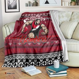 Bombers Football Xmas Blanket Australia AFL Mascot