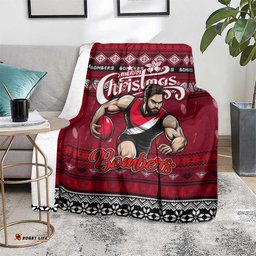 Bombers Football Xmas Blanket Australia AFL Mascot