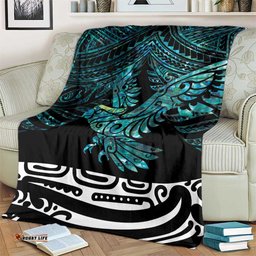 New Zealand Sulphurcrested Cockatoo Blanket Aotearoa Maori Mix Paua Shell