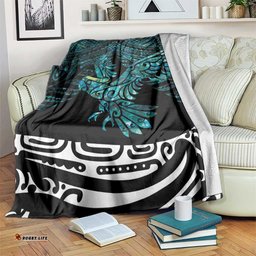 New Zealand Sulphurcrested Cockatoo Blanket Aotearoa Maori Mix Paua Shell