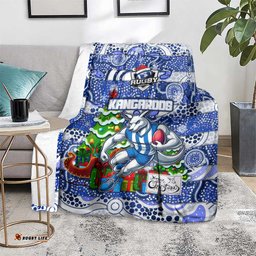 Kangaroos Football Merry Christmas Blanket Indigenous Australian Art