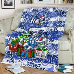 Kangaroos Football Merry Christmas Blanket Indigenous Australian Art