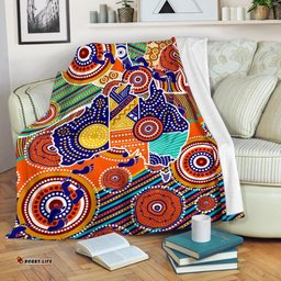 Aboriginal Premium Blanket Australian Map Dot Painting