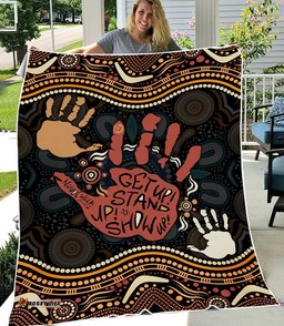 NAIDOC Week Premium Blanket Aboriginal Art Hand Stencils
