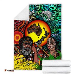 Australia Aboriginal Kangaroo Combine New Zealand Maori Kiwi Bird Blanket