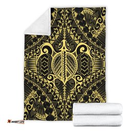 Polynesian Turtle Blanket Gold