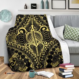 Polynesian Turtle Blanket Gold