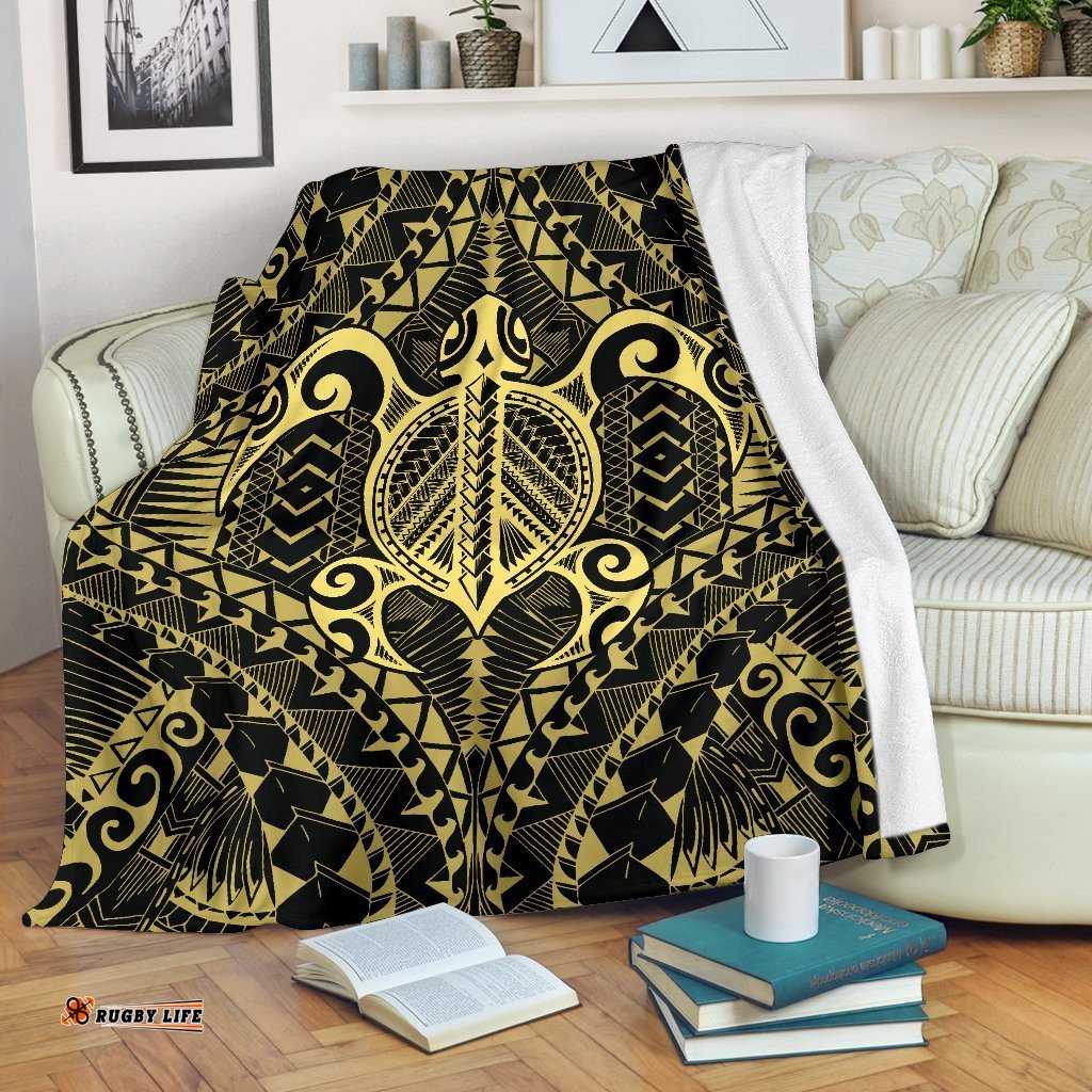 Polynesian Turtle Blanket Gold