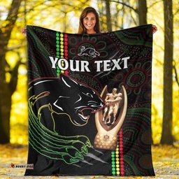 Custom Personalised Panthers Rugby Permium Blanket The Riff Premiers Aboriginal Art