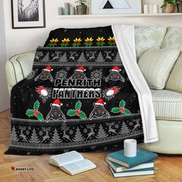 Penrith Panthers Christmas Blanket - Penrith Panthers Special Ugly Christmas Blanket