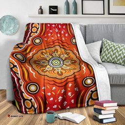 Australia Aboriginal Inspired Blanket - The Sun Indigenous Aboiginal Inspired Dot Painting Style