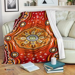 Australia Aboriginal Inspired Blanket - The Sun Indigenous Aboiginal Inspired Dot Painting Style