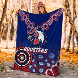 Roosters Rugby Aboriginal Art Blanket