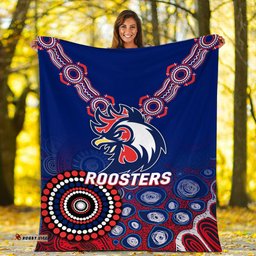 Roosters Rugby Aboriginal Art Blanket