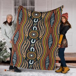 Australia Aboriginal Inspired Blanket - Aboriginal Dot Design Seamless Background