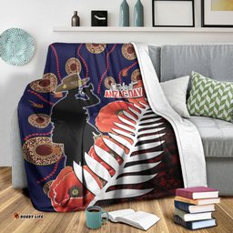 ANZAC Day Fern and Poppy Premium Blanket