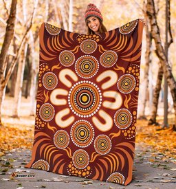 Aboriginal Premium Blanket Circle Flowers Patterns Ver03