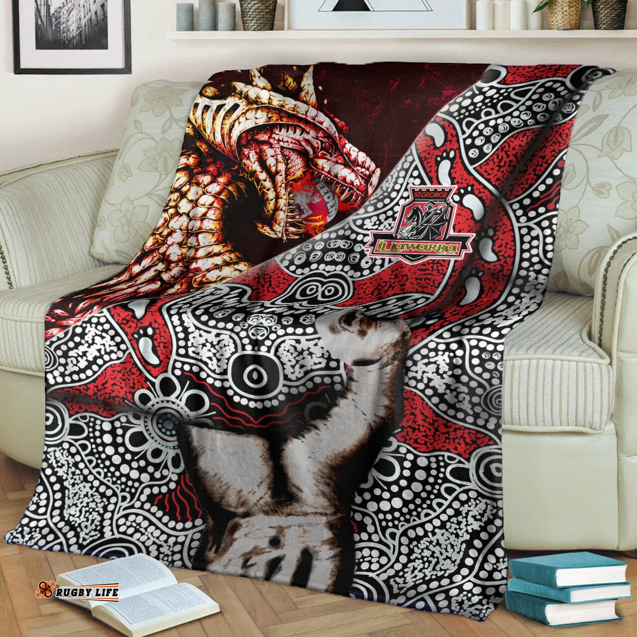 St. George Rugby Indigenous Patronage Blanket St. George Illawarra Dragons Bloods In My Veins