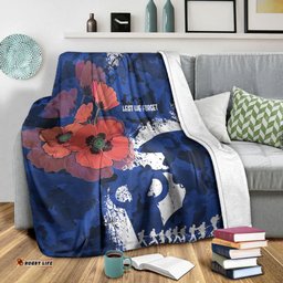 ANZAC Day Silhouette Soldier Premium Blanket