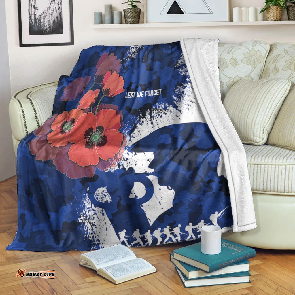 ANZAC Day Silhouette Soldier Premium Blanket
