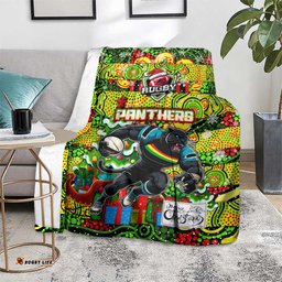 Panthers Rugby Merry Christmas Blanket Indigenous Australian Art