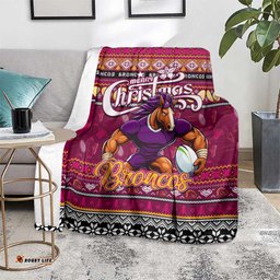 Broncos Rugby Xmas Blanket Australia NRL Mascot