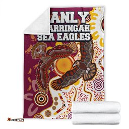 sea eagles aboriginal rugby blanket double sea eagles with tribal sun and footprints rlt13