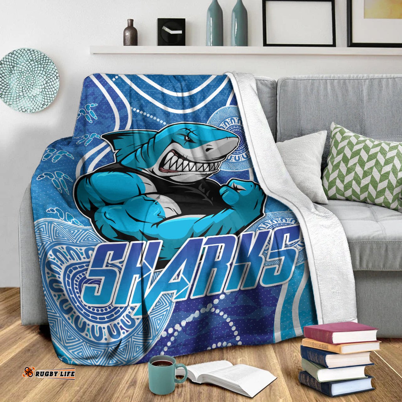 sharks rugby blanket custom sharks blanket rlt13