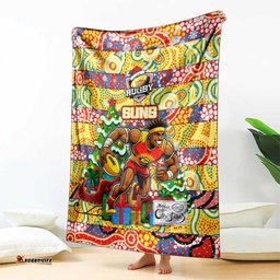 Suns Football Merry Christmas Blanket Indigenous Australian Art