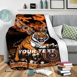 Custom Personalised Tigers Rugby ANZAC Day Camouflage Indigenous Art Blanket