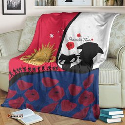 vibehoodie blanket australia anzac day soldier blowing trumpet premium blanket