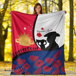 vibehoodie blanket australia anzac day soldier blowing trumpet premium blanket