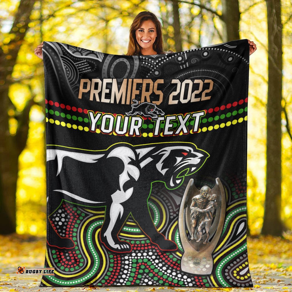 Custom Personalised Panthers Rugby Premium Blanket Premiers Back to Back Champions