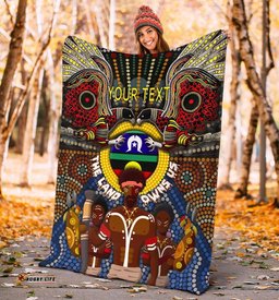 Custom Text The Land Owns Us Aboriginal Blanket