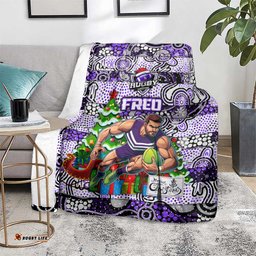 Freo Football Merry Christmas Blanket Indigenous Australian Art