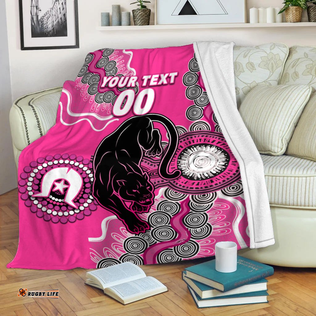 Custom Personalised Panthers Rugby NAIDOC Aboriginal Blanket