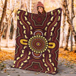 Australia Aboriginal Inspired Blanket - Aboriginal Style Of Concentration Art