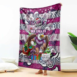 Sea Eagles Rugby Merry Christmas Blanket Indigenous Australian Art