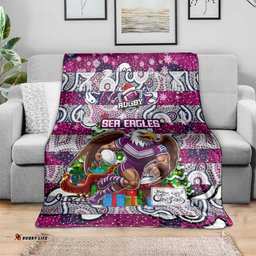 Sea Eagles Rugby Merry Christmas Blanket Indigenous Australian Art
