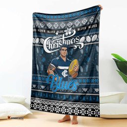 Blues Football Xmas Blanket Australia AFL Mascot