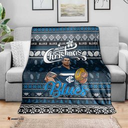 Blues Football Xmas Blanket Australia AFL Mascot